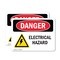 Signmission Electrical Hazard Danger Sign, Vinyl Decal, 10in W x 7in L, 2PK OS-2PACK-DS-D-710-L-2224 - alternate 1
